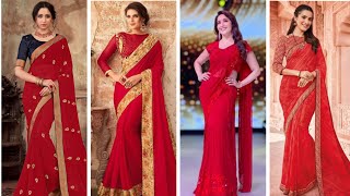 Beautiful Red Georgette Saree New Shades 2021