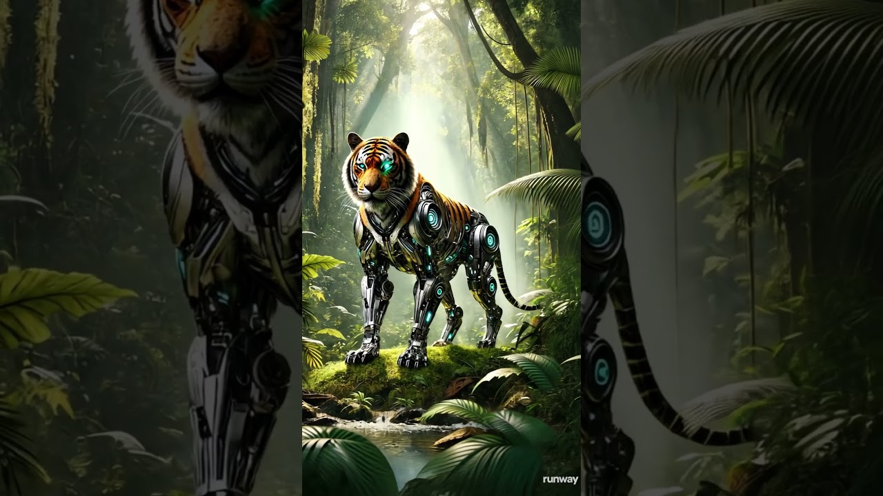 Nature Meets Future: Cyborg Orangutan & Tiger Transformation
