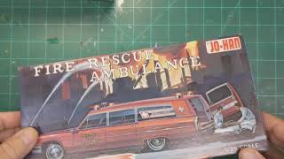 JO-HAN FIRE RESCUE AMBULANCE 1/25 キャデラック X-RAY: ☼RARE☼ 1966 Cadillac Fire Rescue Ambulance 1/25, Jo-Han