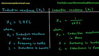 Inductive Reactance And Capacitive Reactance Electrical Engineering