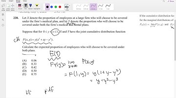 SOA Exam P Question 230 | Expected Value from joint cdf