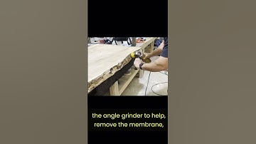 The process we take to remove the bark for our custom live edge tables #woodworking #custom #wood