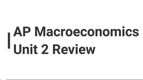 AP Macroeconomics Unit 2 Economic Indicators and the Business Cycle Review