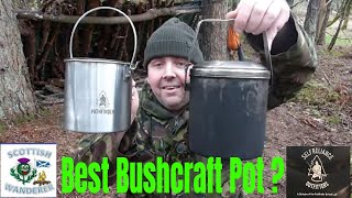 Best Bushcraft Pot? Pathfinder Bushpot 1.8L Zebra 14cm Billy Can Campfire Cooking Tripod Pot Hanger