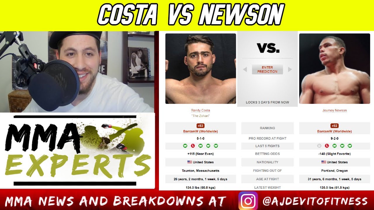 UFC Fight Night Randy Costa vs Journey Newson Prediction & Betting Odds