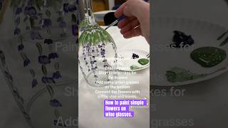 How to paint simple flowers on wine glasses in enamels #teresasartspot #shortsvideo #shortsfeed #art
