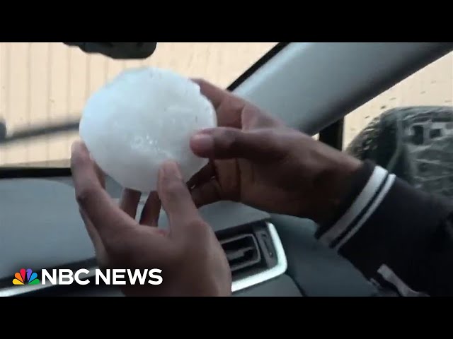 Hailstones the size of baseballs seen in Texas during severe storms