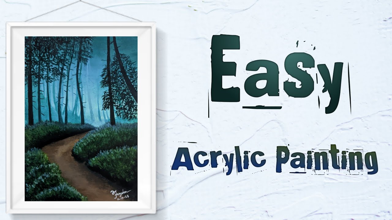 Mystery Forest Painting| Acrylic Painting Winter Forest Landscape| Step by step | অকৃত্রিম-Okritrim