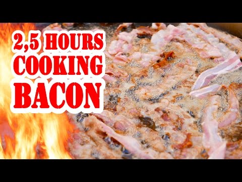 2,5 saatlik domuz pastırması pişirme - rahatlama videosu - ASMR videosu - özel ızgara gösterisi