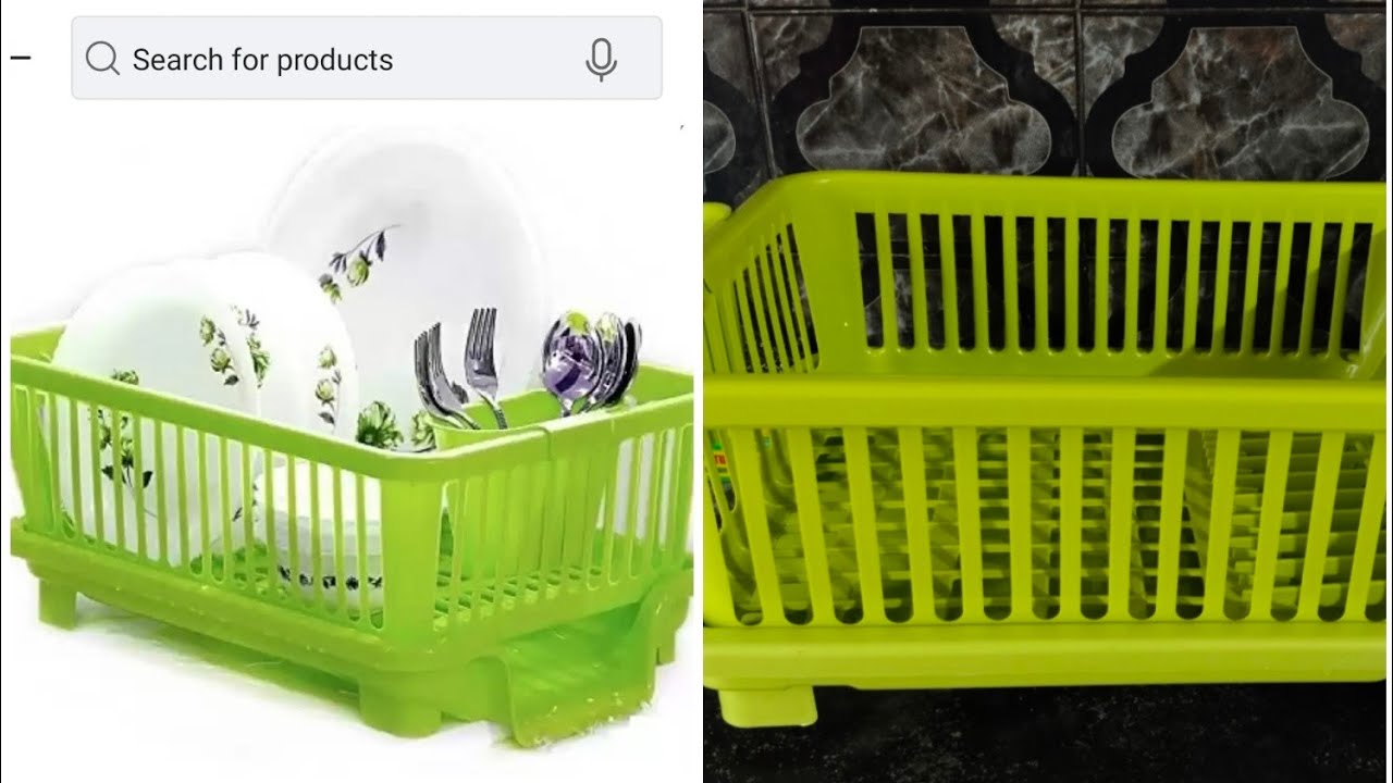 DDecora Dish Drainer Kitchen Rack Plastic 3 in 1 Large Sink Set Dish Rack