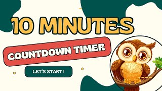OWL COUNTDOWN ! 10:00 🦉 Owl timer from 10 minutes to zero in minutes and seconds / 600"' - 0