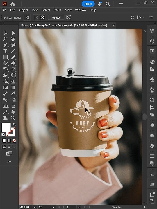 Tips Adobe Illustrator 2025 - Cara Membuat Logo Mockup di Cangkir #ducthangds