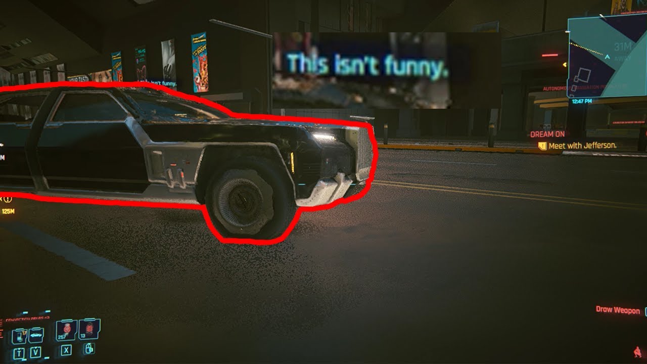 Crossing the streets of Night City be like