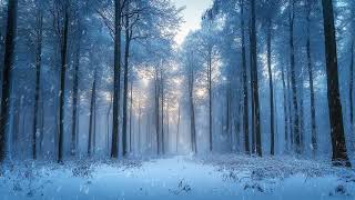 Soft Snowfall Over Frozen Landscape | Quiet Winter Nature Scene for Relaxation and Sleep