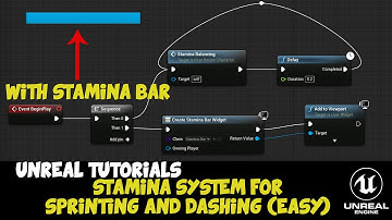 UNREAL ENGINE 4 | stamina system when sprinting or dashing with stamina bar ue4 tutorial