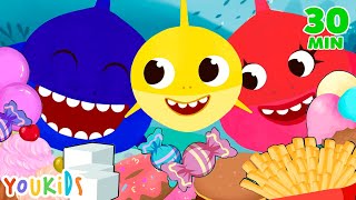 Johnny Johnny Yes Papa Song with Baby Shark Eating Sweets | Youkids Nursery Rhymes