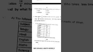 class 6 sa2 previous paper MATHS #tg #SSC #ssccgl #mathematics #ts