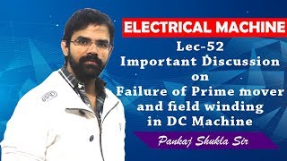 Lec 52 Important Discussion on Failure of Prime Mover and Field Winding in DC Machine