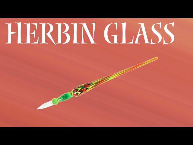 Herbin 23310ST - Pluma De Ganso Tallada 21 Cm, Color Azul Marino