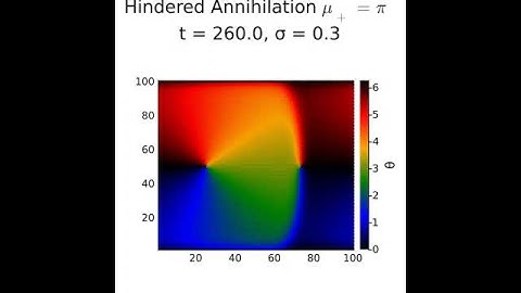 Non-Reciprocal XY Model 5a : Hindered Annihilation (µ = π, σ = 0.3)