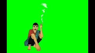Green Screen Orang merokok