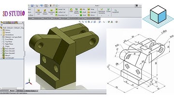 SolidWorks Tutorial # 40 Exercise | 3D Studio | Extrude | Extrude cut