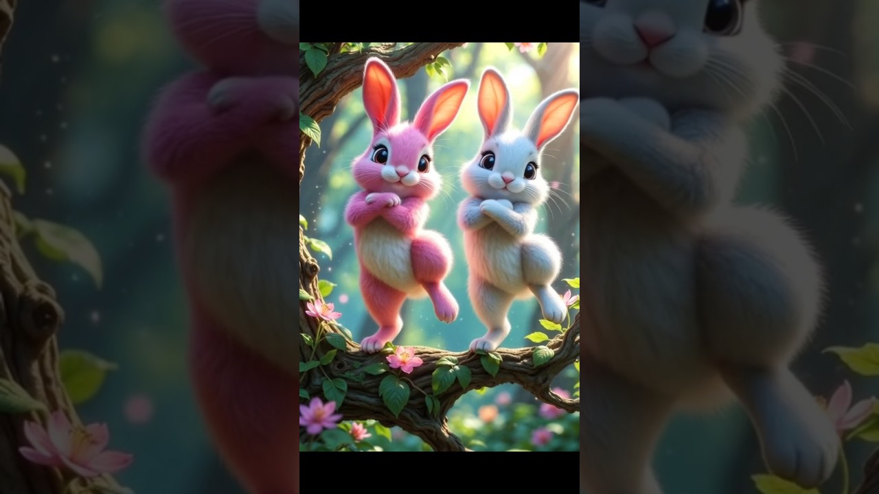 Cute Rabbits Dancing on a Tree 🌳🐰 | Funny 3D Pixar-Style Animation