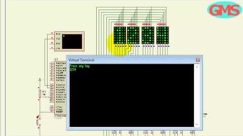 Simulasi proteus | komunikasi serial dengan led dot matrix 2