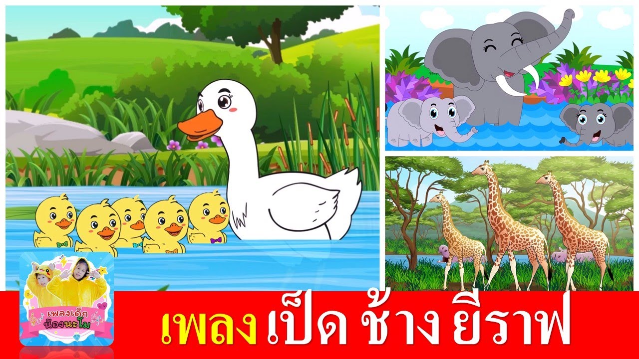เพลงเด็กอนุบาบ เป็ด ช้าง ยีราฟ | เป็ดอาบน้ำในคลอง | ช้างช้างช้าง | ยีราฟ