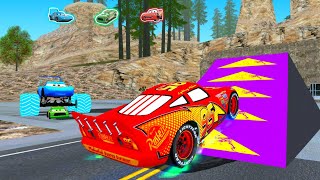 Big & Small McQueen vs King Dinoco vs Chick Hicks vs Tow Mater vs Cliff Jumping Competition 2026