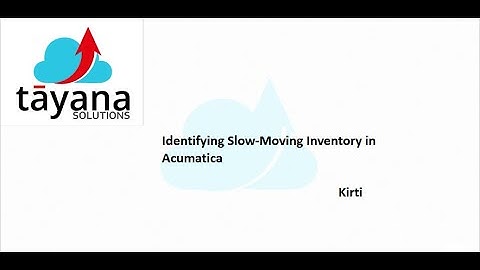 Identifying Slow-Moving Inventory in Acumatica