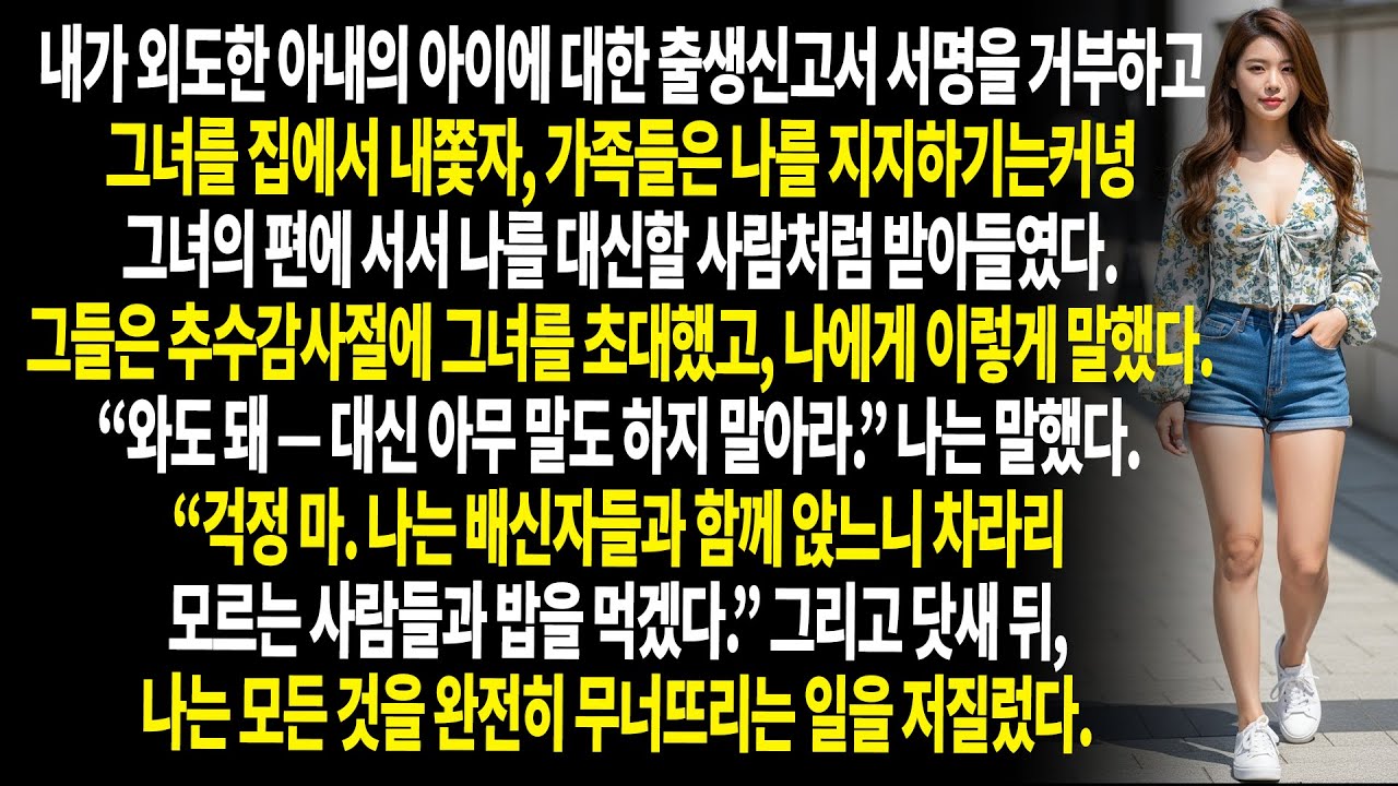 남편은 출생증명서에 서명하기를 거부하며 아이 양육 계획의 실체를 폭로했고, 냉정하게 부부를 이혼시켰다. 이후 남편은 아내의 불륜으로 인한 결과에 대해 승리감을 느꼈다.