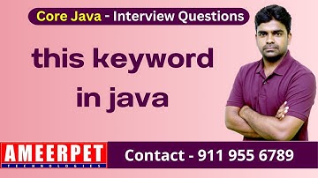 this keyword in java | Ameerpet Technologies | By Srinivas