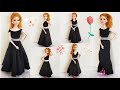 How to Make No Sew No Glue Doll Dresses/DIY Barbie Clothes No Sew No Glue/Very Easy Barbie Clothes