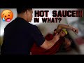 I PUT HOT SAUCE IN MY BROTHERS MOU..WATCH THE FULL VIDEO😂 *gone WAY too far*🤦🏽‍♂️