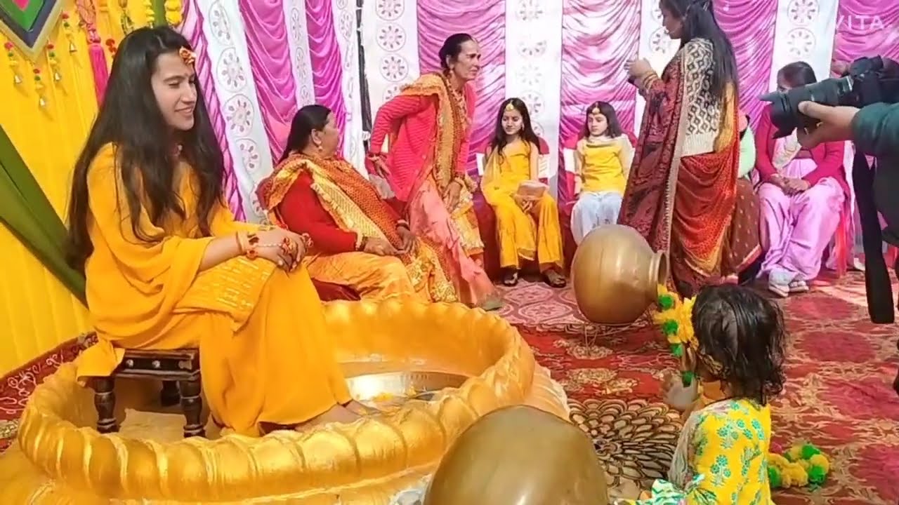 छोटी बहन को हल्दी  की बहुत-बहुत शुभकामनाएं।   haldi ceremony part 1#ganeshpooja#sisterweddingvlog