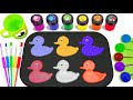 Satisfying Video | How to Make Rainbow Duck Slime with Paint Glitter Beads and Sounds Cutting ASMR