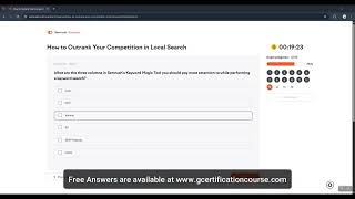 SEMrush How to Outrank Your Competition in Local Search Exam Answers | Live Pass