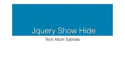 Jquery show hide functions,