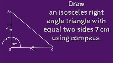 How to draw an isosceles right angle triangle with two equal sides 7 cm.shsirclasses.
