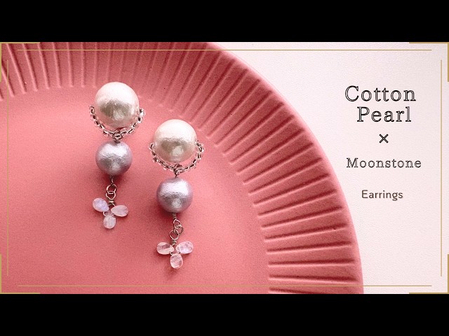 軽やか上品】天然石×コットンパールでつくる夏ピアス✨｜Gemstone