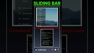 ❤️‍🔥Attractive sliding bar using HTML, CSS and java script | code buzz | web development | #coding