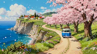 Coastal Drive in Spring 🌸🚐  Morning Lofi Music for Relax & Peaceful Minds