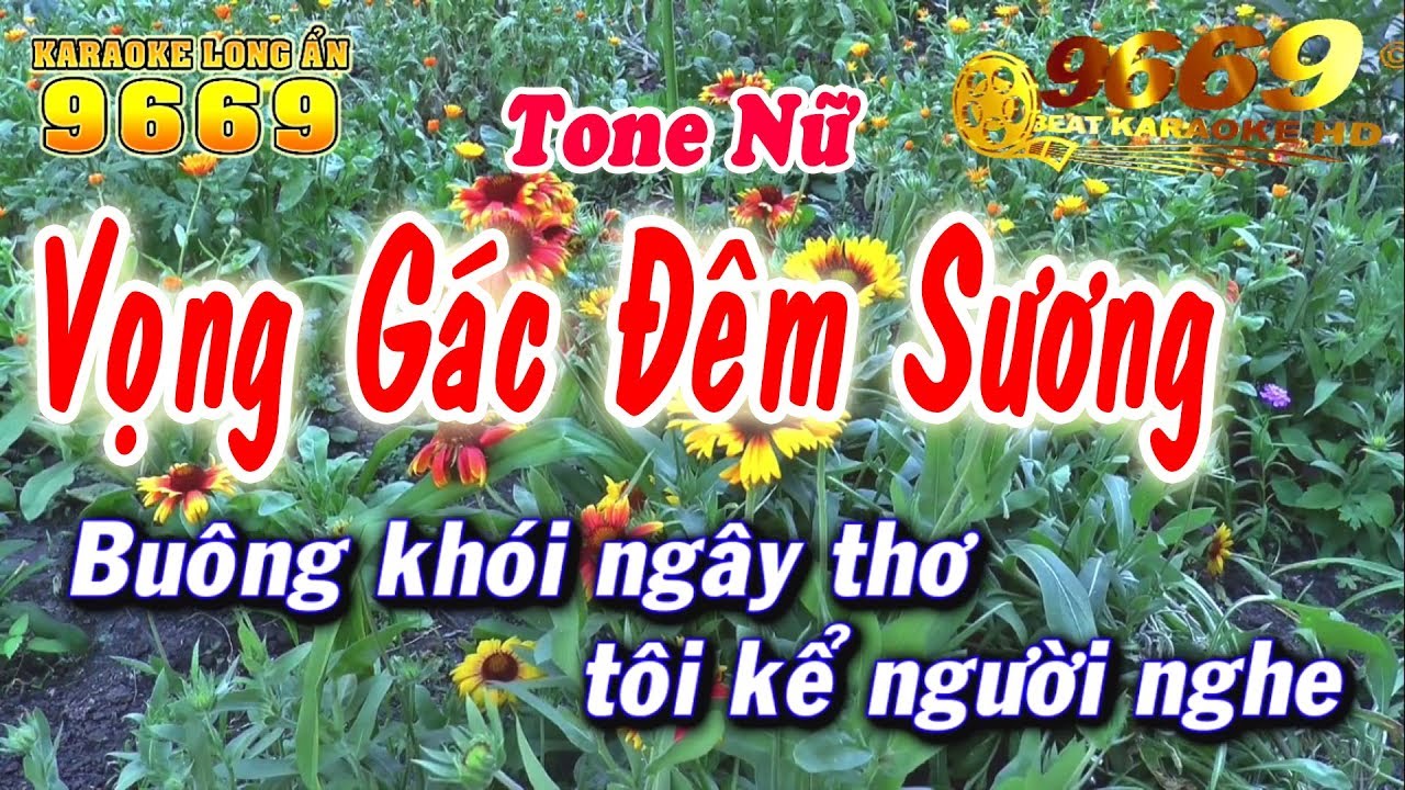 Karaoke Vọng Gác Đêm Sương | Tone Nữ | Nhạc sống KLA | Karaoke 9669