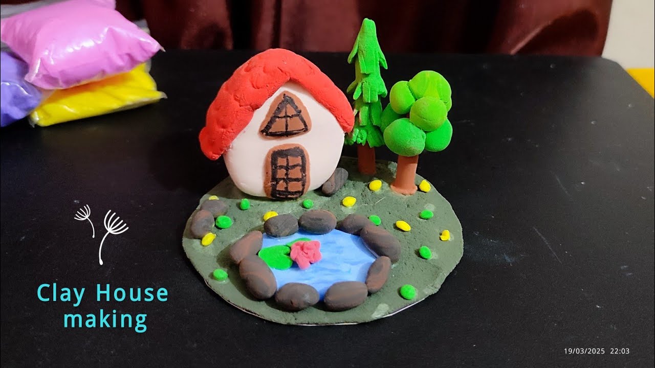 Creative art and Craft making || Amazing DIY Clay art house