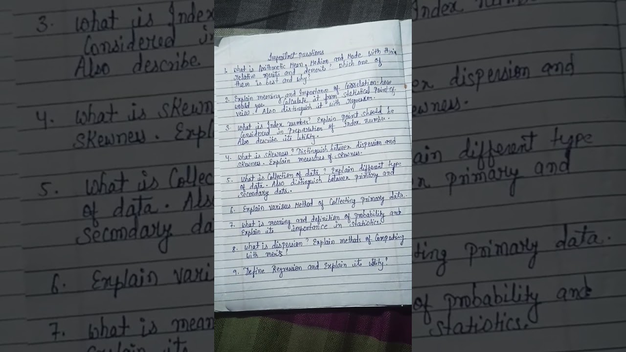 Business statistics, important questions, Semester-4 session 2022-26 Bbmku