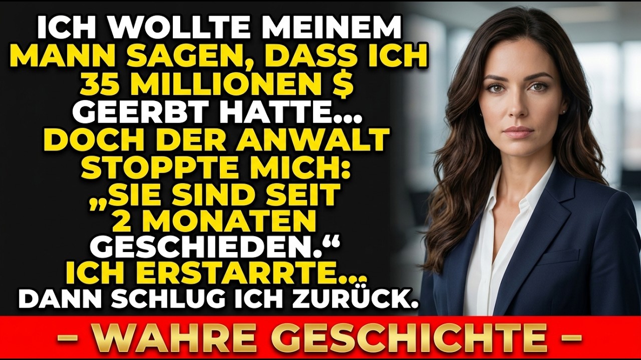 Ich saß beim Anwalt und erwartete die Formalitäten zum Erbe meines Vaters. Stattdessen sah er mich an und fragte: „Ist Ihnen bewusst, dass Sie seit zwei Monaten geschieden sind?“ Ich lachte – bis...
