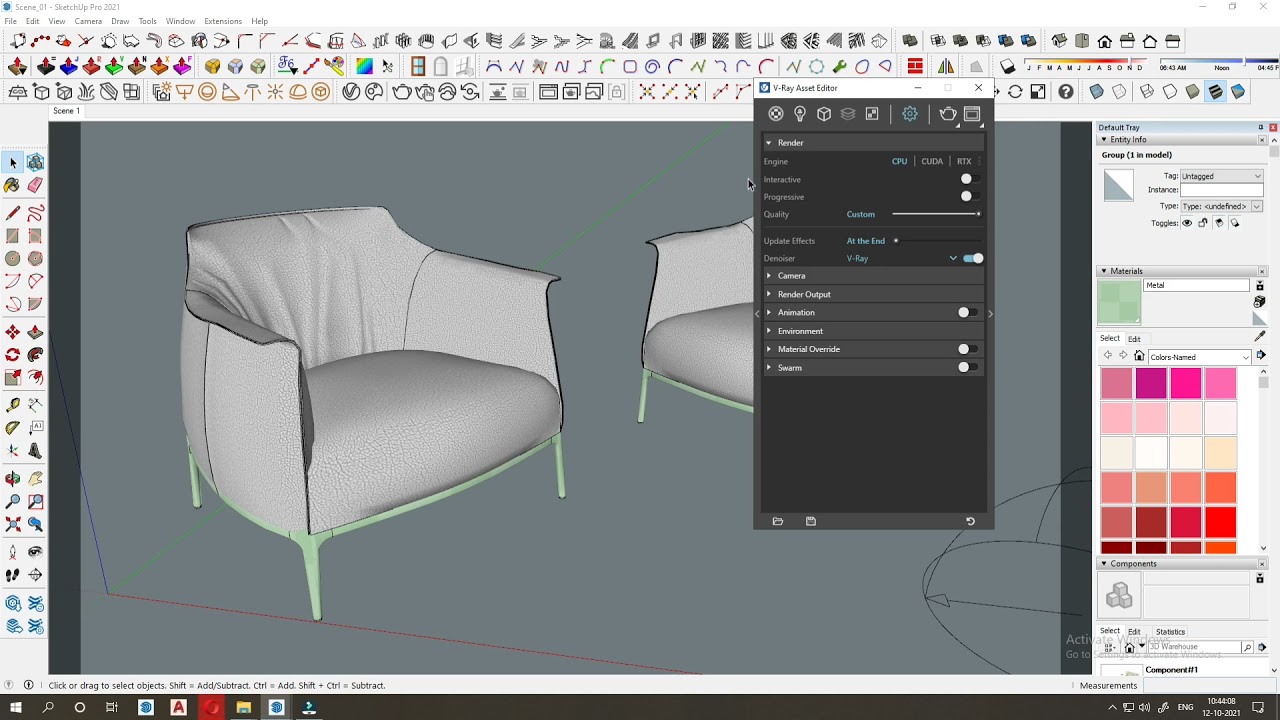 Studio lighting with dome light in vray 5 for Sketchup 2020_Scene_01