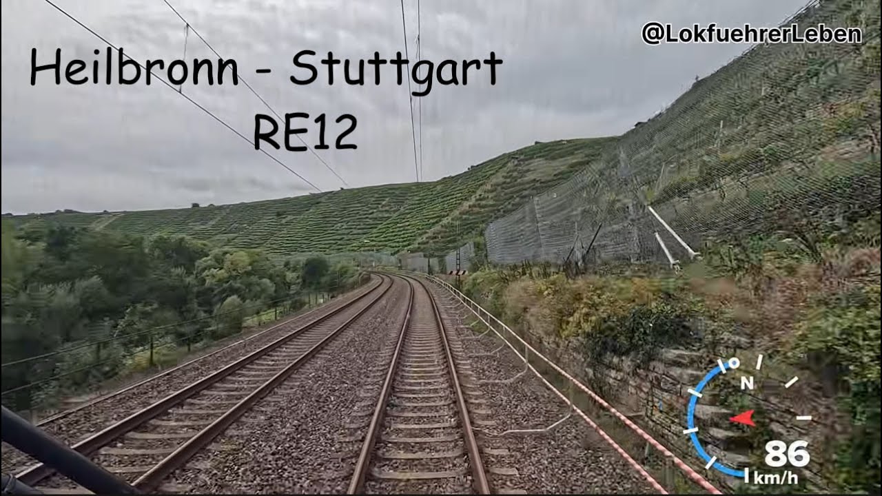 Führerstandsmitfahrt RE12 Heilbronn - Stuttgart [4K]