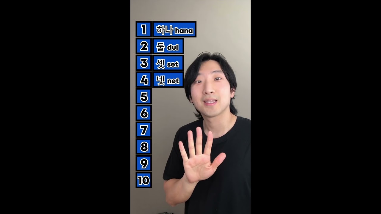 1 To 10 In Native Korean Number Shorts
